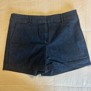 LOFT Dark Blue Denim-Look Tailored Shorts